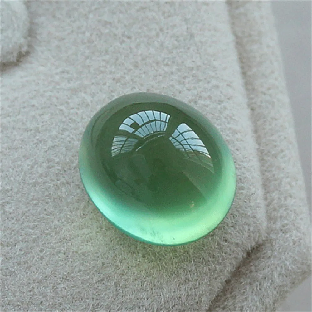 

4 Carat Natural Prehnite Bare Stone Smooth Oval Ring Face 8*10MM