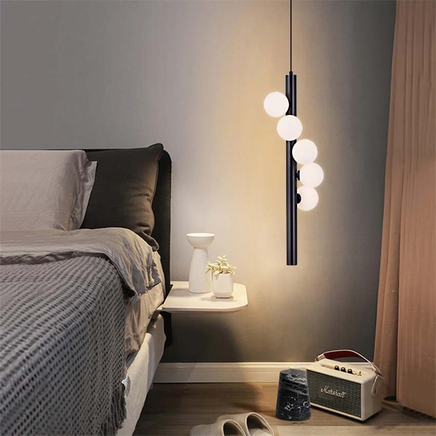 

Stainless Steel Luxury Modern Stick Pendant Lights Nordic Restaurant Dining Room Lamps Bedroom Hanging Lights Lighting Fixtures