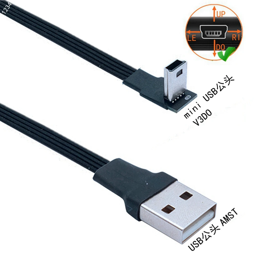 Mini USB B MICRO USBType 5pin Male 90  Angled to USB 2.0 Male Data Cable PHONE