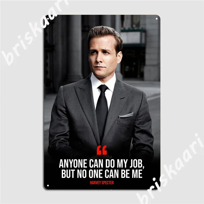 Suits Harvey Specter Metal Sign Retro Mural Plaques Cinema Living Room Tin Sign Poster