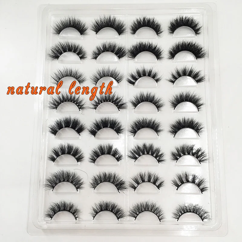 Cruelty Free Dramatic Fluffy Eyelashes Holographic Glitter 16pairs Lash Book with Natural 3D Full Strip Mink Lashes