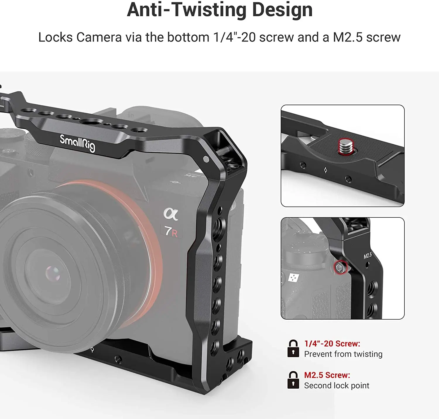 SmallRig DSLR for Sony A73 A7M3 A7R3 Light Camera Cage for Sony A7III A7R III A9 Camera Rig with Cold Shoe Mount Camera Kit 2918