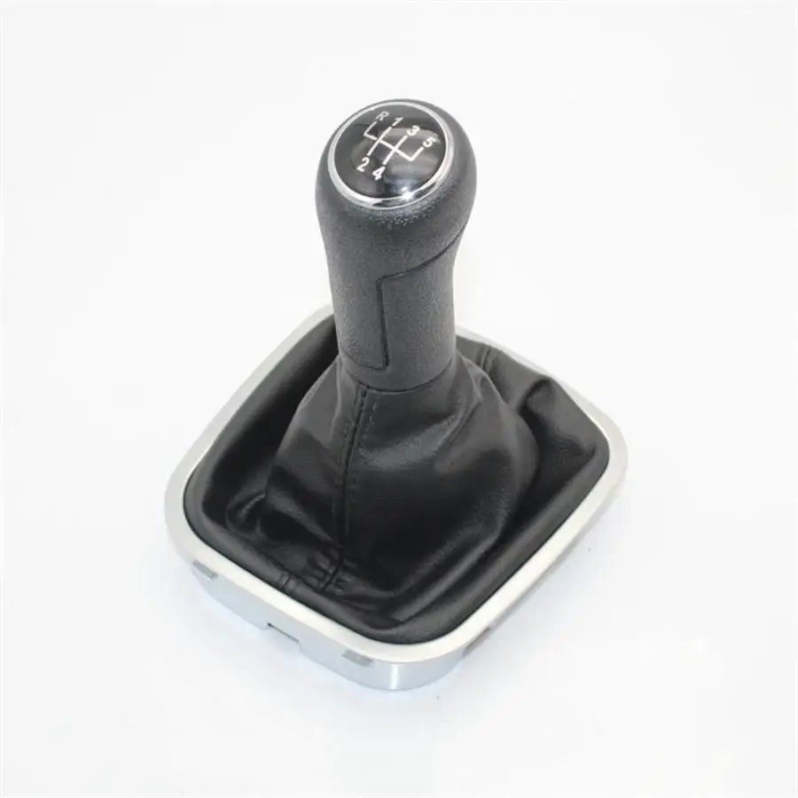 5 Speed Car Shift Gear Knob With Chrome PU Leather Boot For VW Polo 6R Polo Sedan 2010 2011 2012 2013 2014 2015 2016 2017