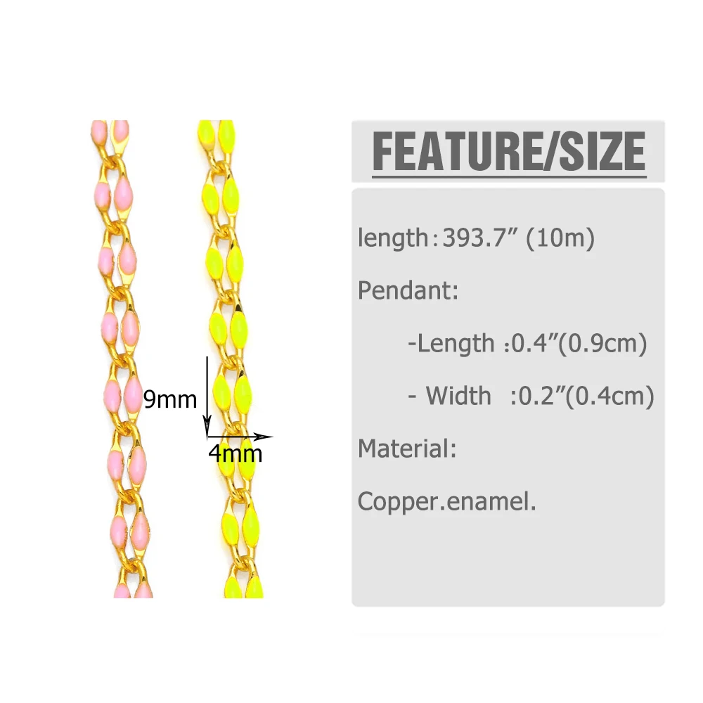 OCESRIO Fashion 10M New Design Handmade Chain for Bracelet Making Gold Plated Copper Findings for DIY Accesories cana037