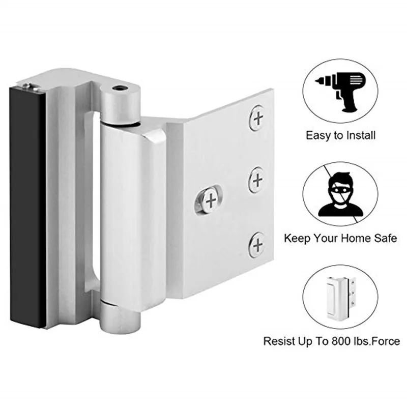 Aluminium Alloy U Door Reinforcement Lock Defender Security Door Stopper Home Child Proof Door Stopper Security Lock