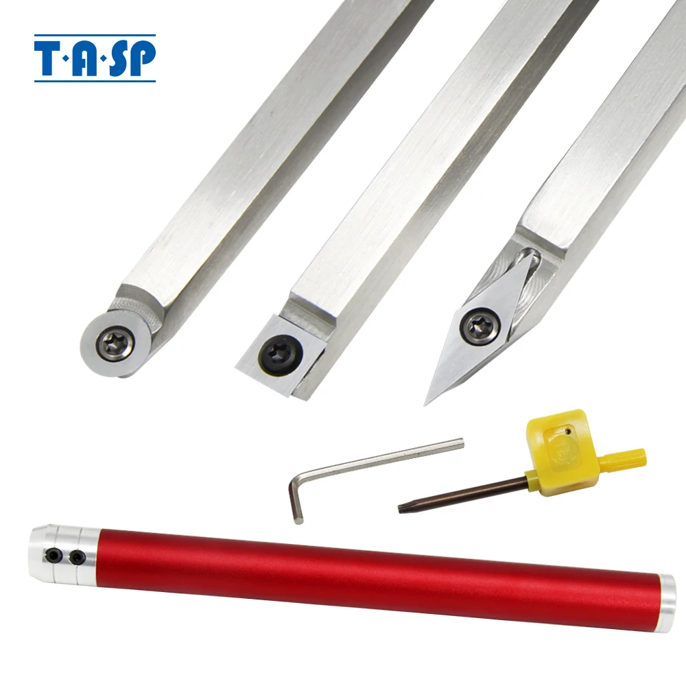 TASP Wood Lathe Turning Tools Carbide Tipped Insert Cutter Aluminum Handle Woodturning Chisel Blade for WoodWorking Machine