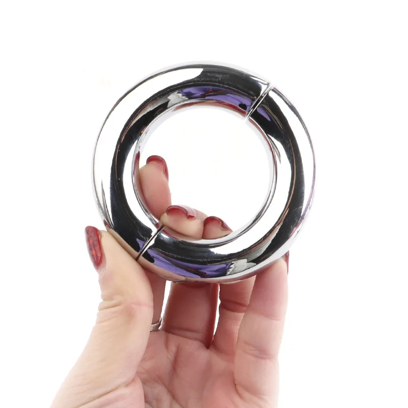 Metal Cock Ring Stainless Steel Cock Ring Ejaculation Delay Sex Toys for Adult Men Male Cockring Stretcher Testicle Device