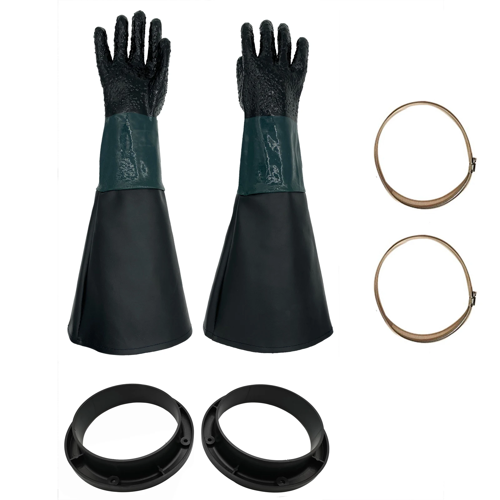 HOLDWIN Sandblasting Gloves Sand Blaster parts Blasting Gloves with O rings for Sandblast Cabinet Sandblasting Gloves 23.6