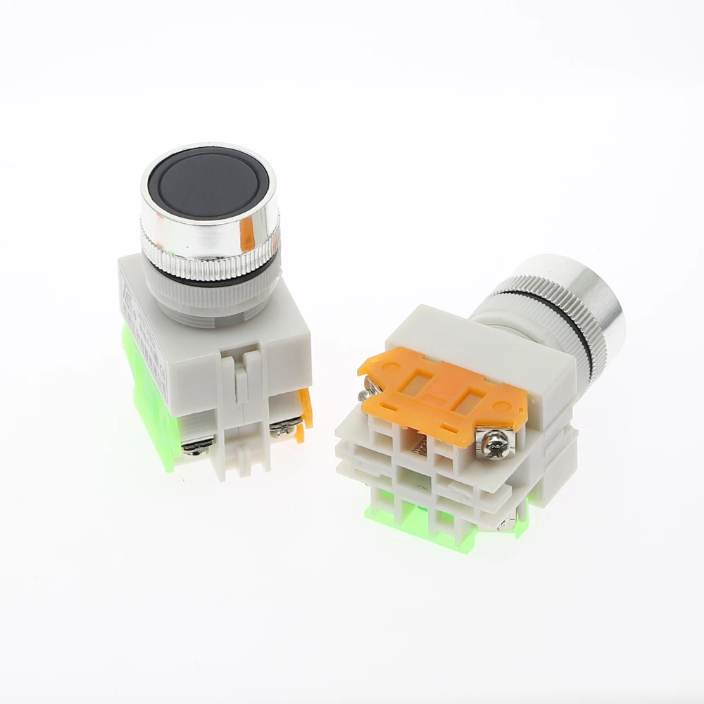 1pcs 22mm Red Green Blue Yellow White Black 1NO 1NC Momentary Push button switches LAY37 Y090