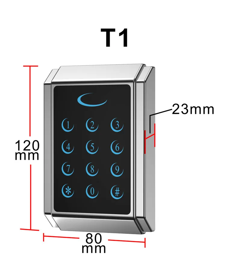 Waterproof 125Khz rfid Stainless Steel Metal Touch Password Access Control Keyfob