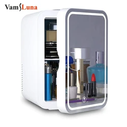 Mini nevera portátil para maquillaje, refrigerador eléctrico de 8 litros, espejo cosmético, herramienta de maquillaje