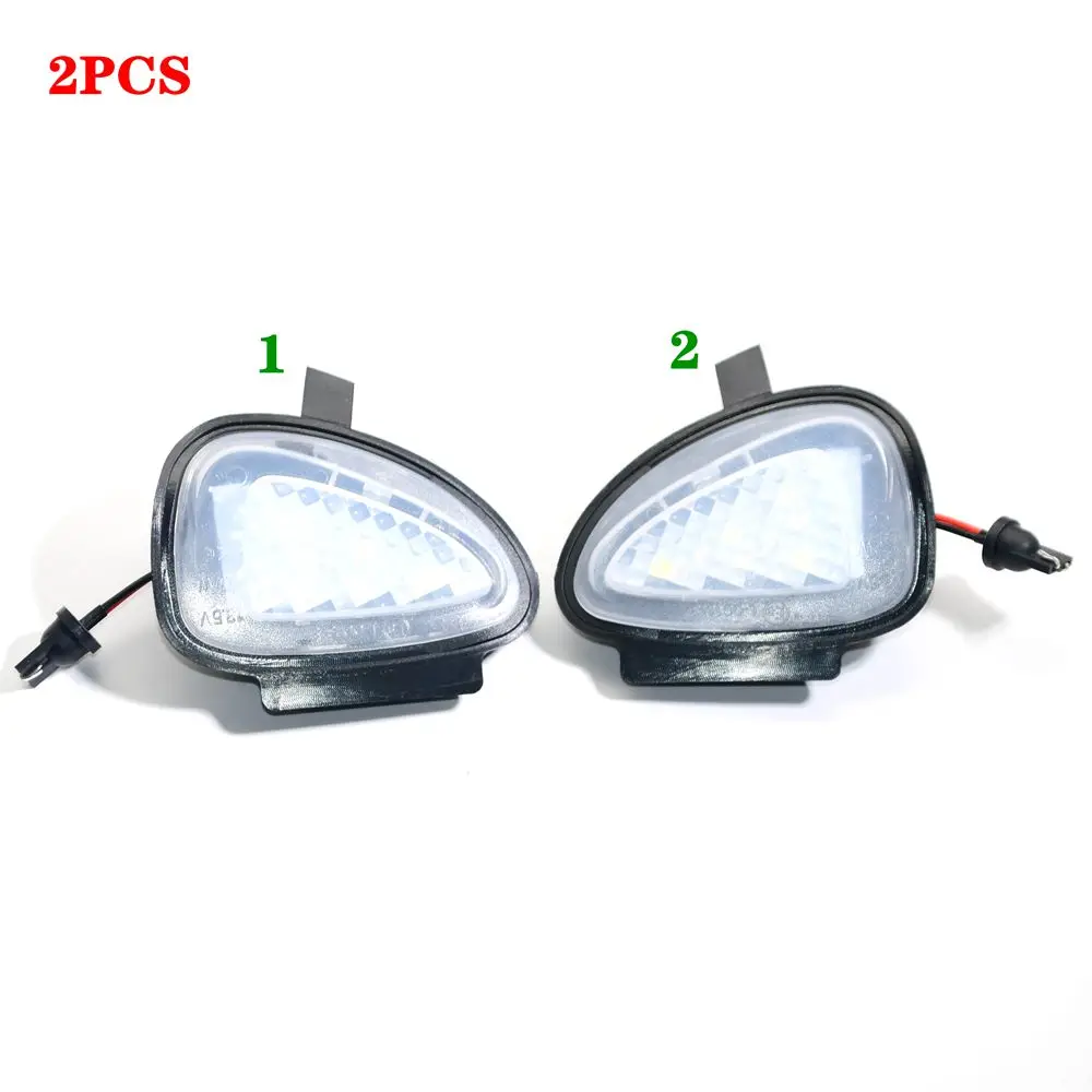 2 PCS Direct Fit White LED Under page Mirror Pump Lights For  Golf MK6 2008-2014 Touran 6R0945291 6R0945292