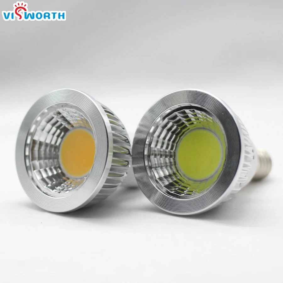 Foco Led regulable 9W 12W COB bombilla Led G5.3 GU10 E14 E27 Lampada Spot Light AC 110V 220V 240V lámpara blanca cálida y fría