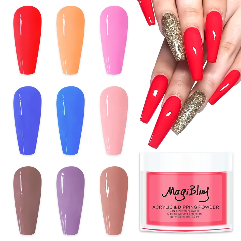 45g Großes Acrylpulver Rot Braun Farbe Nagelverlängerung Spitze Gravur 3D Muster Staubpulver Maniküre Professionelles Nagelzubehör – Detail 2