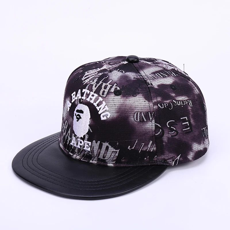 Gorras de béisbol con Cierre trasero para hombre y mujer, gorra de béisbol con visera plana de PU, Snapback de Hip Hop, de buena calidad, Popular, para verano, 2021