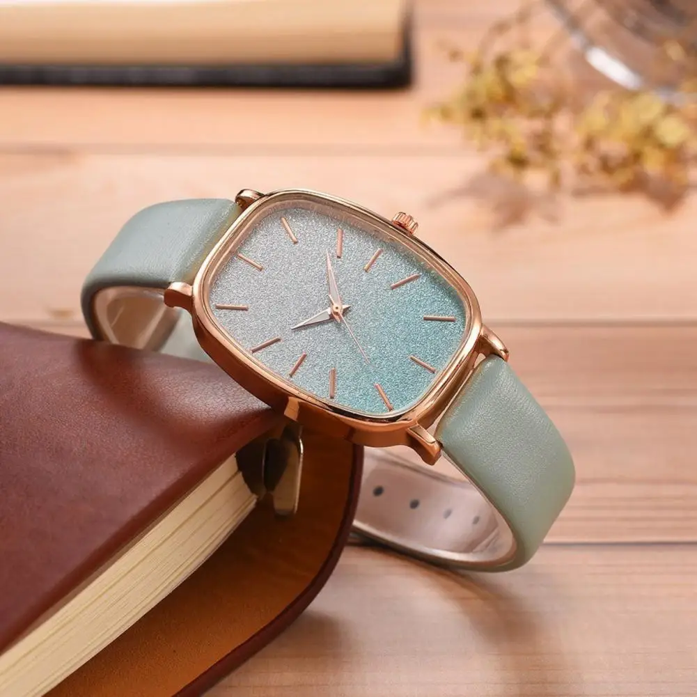 

Faux Leather Strap All Match Luxury Large Dial Dress Wristwatch for Work