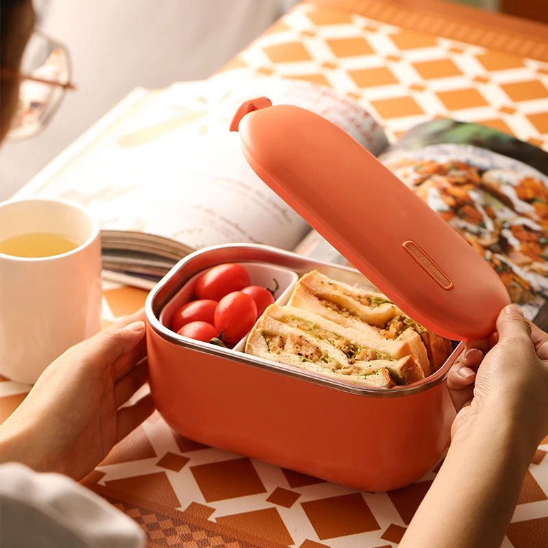 الفولاذ المقاوم للصدأ المكونات الكهربائية علبة طعام للتسخين دون ملء المياه المحمولة الكهربائية علبة طعام للتسخين العزل الغداء