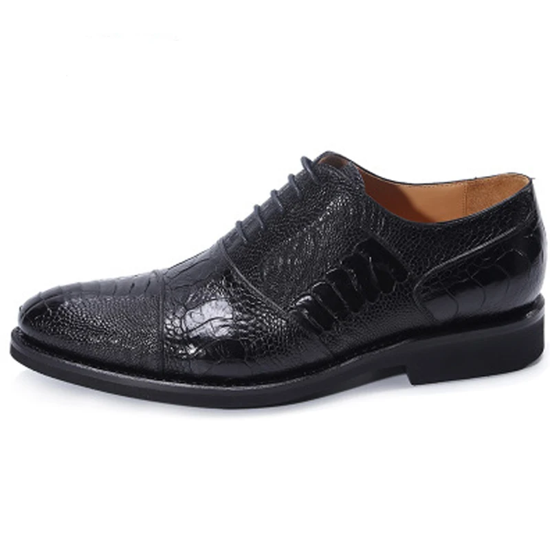 jineyu new Men shoes  business  leisure  Ostrich leather menshoes  ostrich  Claw skin  Rubber soles  lace-up  Men shoes