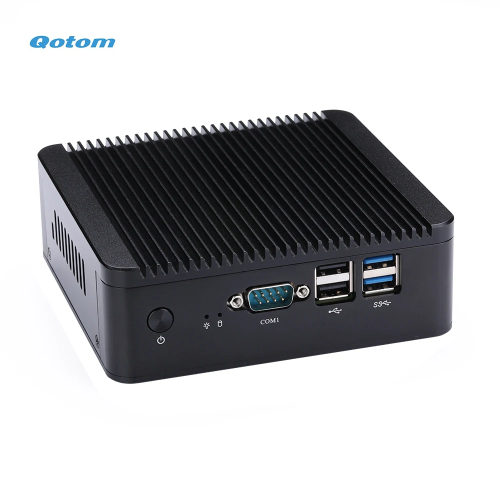 Qotom 휴대용 미니 데스크탑 컴퓨터 코어, i3-7100U/ i5-7200U 프로세서, 듀얼 LAN, 4 COM 포트