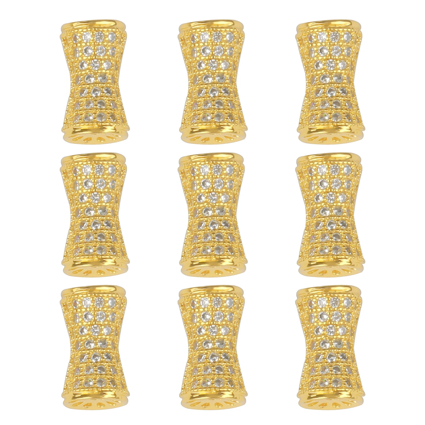 10pcs/Lot 8mm CZ Spacer Drum Beads Brass Micro Pave Cubic Zirconia Beads Jewelry Making Diy Charms Bracelet Wholesale CZBS09