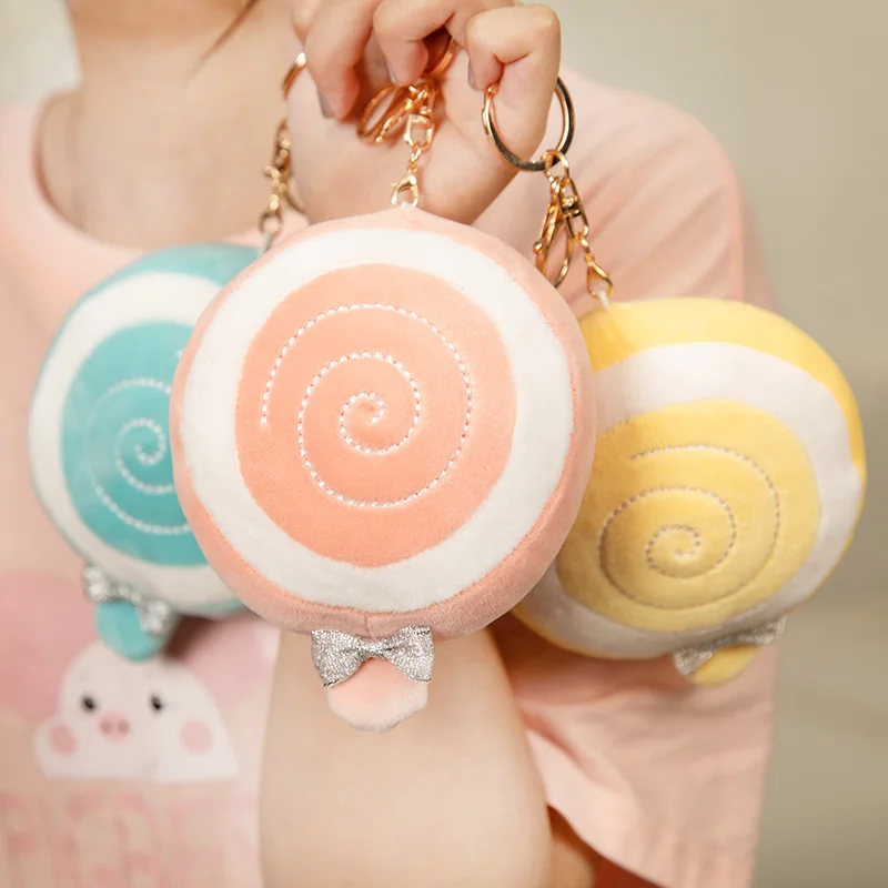 14cm Fresh Color Lollipop Plush Pendant Toy Soft Stuffed Cartoon Creative Candy Key Chain Doll Girls Bag Pendant Birthday Gift