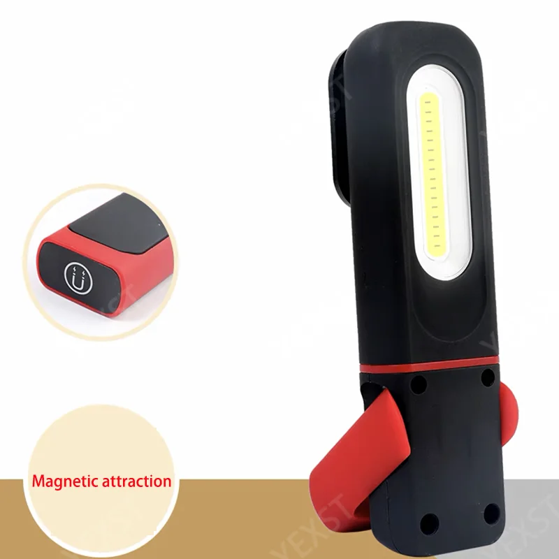 Magnetic COB LED Working Light USB Charging Flashlight Inspection Light Handy Torch Portable Lantern With Hook Mobile Power Bank