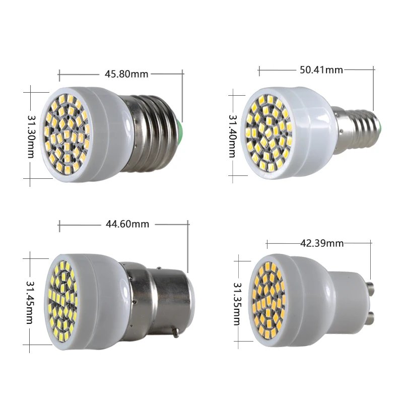 Mini Led Bulb E27 E14 GU10 B22 110v 220v 3W Spotlight Corn Lights Lampadina 180 Degree Super Table Well Lamp Home Lighting