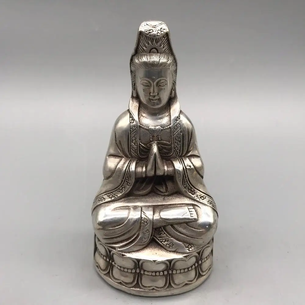 Exquisite White Copper Guanyin Ornaments