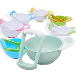 HAPPY MONKEY Baby Food Grinding Bowl Set Feeding Food Bowl Fruit Food Press Machine Safety Processor Baby Food Mills Tools