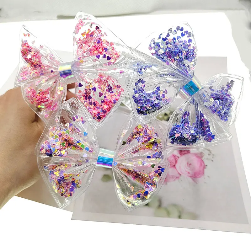 2pcs/lot Kids' bling bling sequin Quicksand bows headband children's lovely glitter bowknot hair hoop baby hair accessories