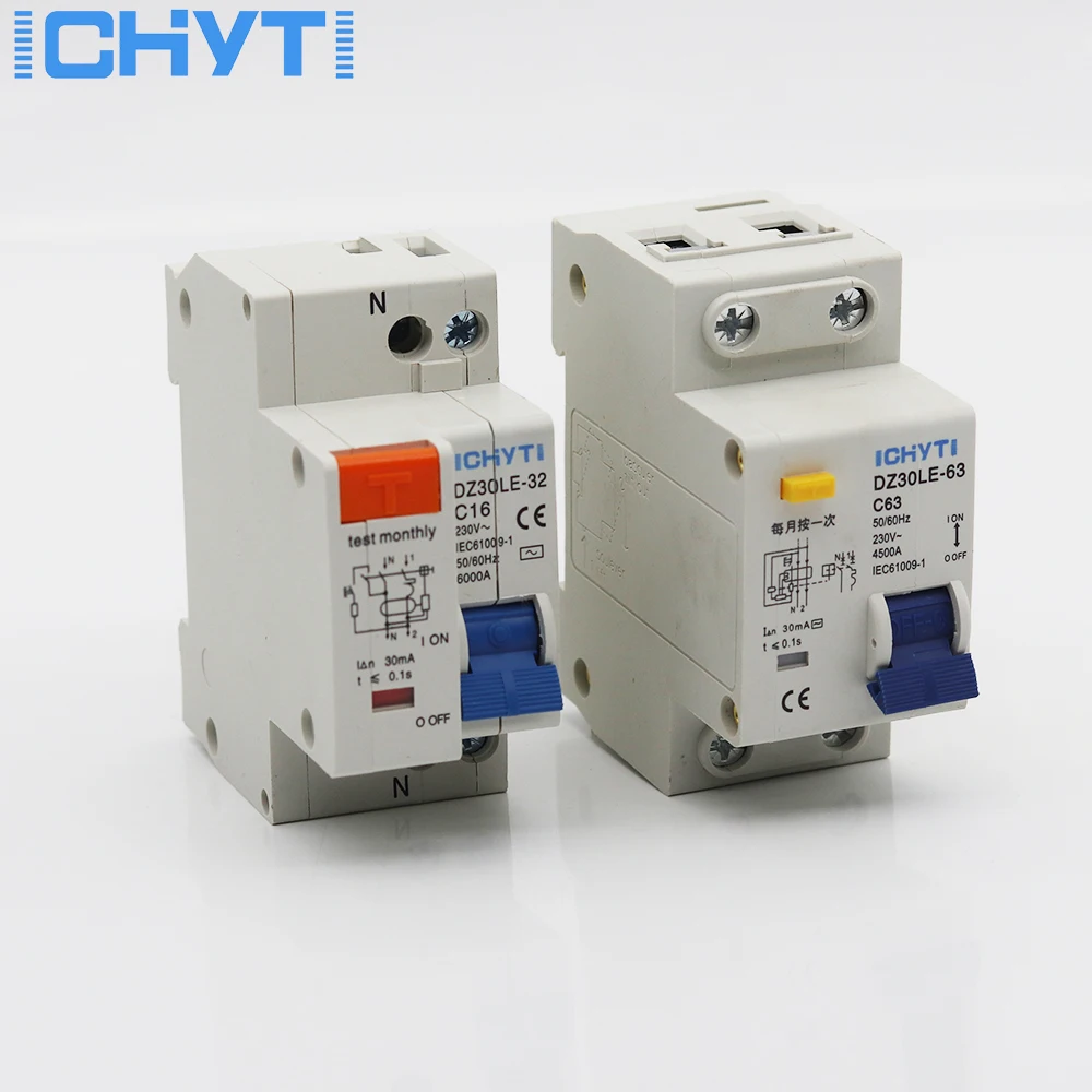 DZ30LE TPNL DPNL 230V 1P+N Residual current Circuit breaker with 10A 16A 20A 32A current Leakage protection RCBO RCCB ELCB MCB