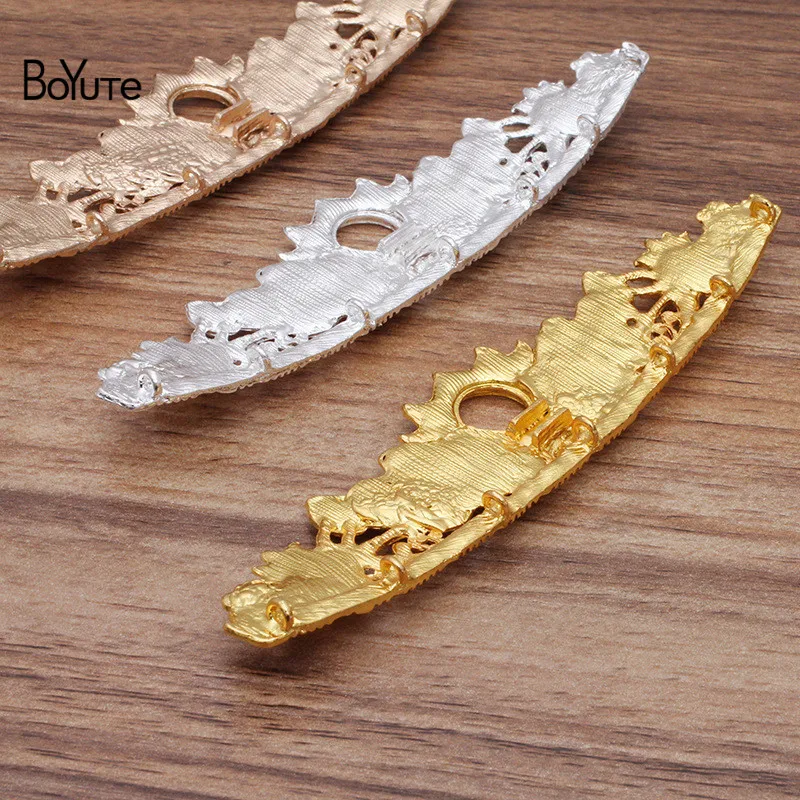 BoYuTe Factory Direct Wholesale DIY Jewelry Accessories Retro Hair Accessories Materials Alloy 29*118MM Flower 5 Pcs