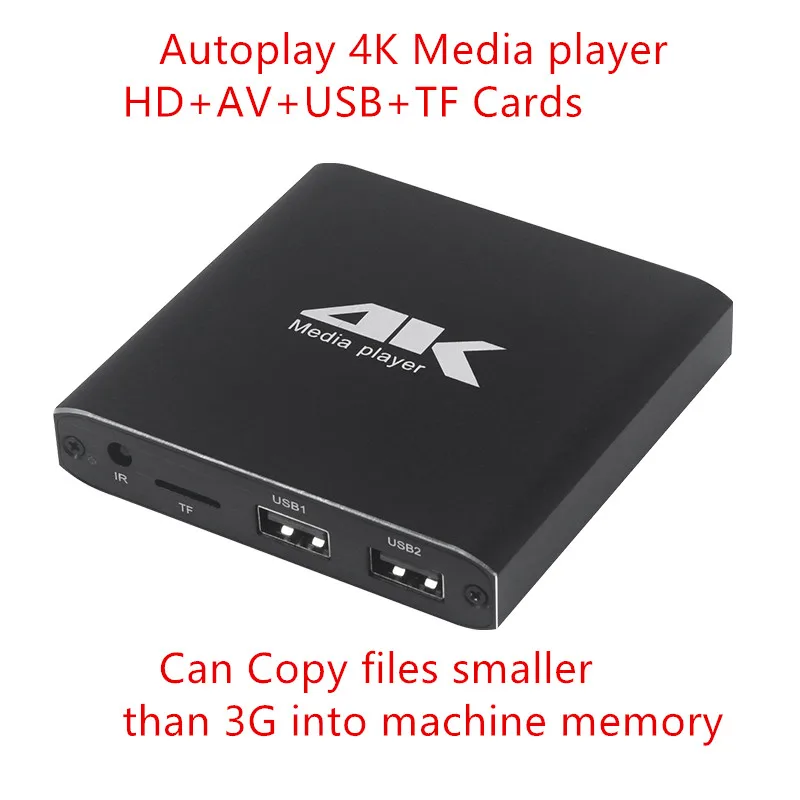 Newest Advertising Player Mini 4K Media Player Support Micro SD TF Card USB Disk 1080P Autoplay Full HD MultiMedia HDD Player