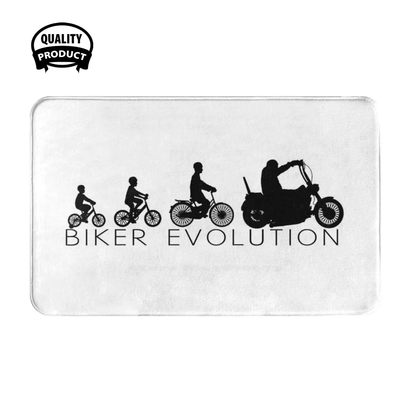 Biker Evolution - Chopper Soft Cushion Home Carpet Door Mat Car Rug Motorcyclist Motorcross Chopper Enduro Dirtbike Supercross