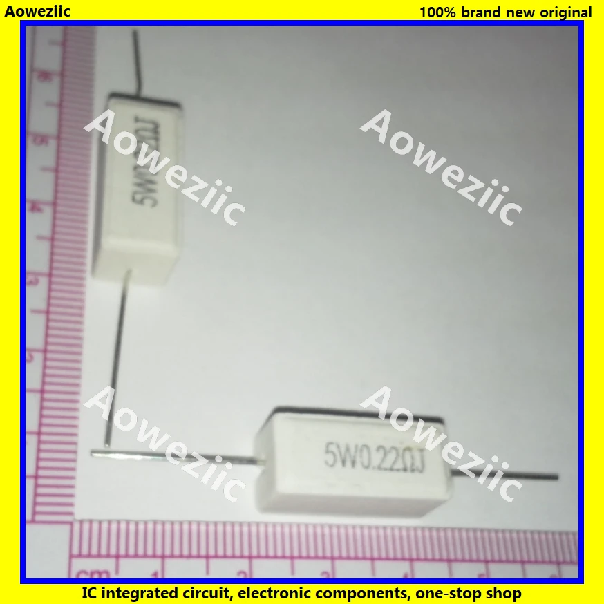 10Pcs RX27 Horizontal cement resistance 5W 0.22ohm 5WR22J 5W0.22RJ 5W0R22J R22J Ceramic Resistance precision 5% Power resistance