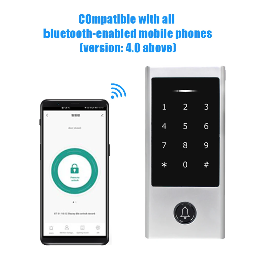 Tuya APP Waterproof Touch Fingerkey Access Control Machine Wiegand Reader Built-in Light Dependent Resistor for Anti Tamper