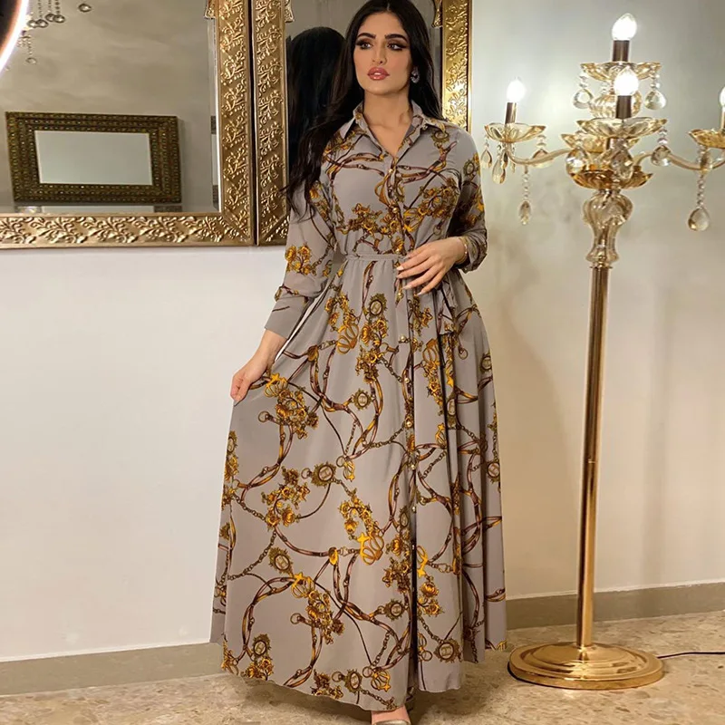 Indian Dress Women Abaya Middle East Muslim Kebaya Retro Long Sleeve Lace-up Arabic Plus Size Flowy Long Dress Caftan Marocain