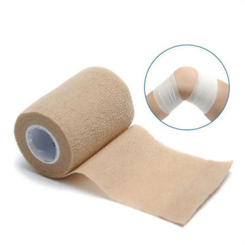 Bande élastique auto-adhésive en tissu Non tissé, 4 rouleaux, 2.5x450cm, 5x450cm, bande de protection du genou, coude, arthrite, coussinet pour les blessures