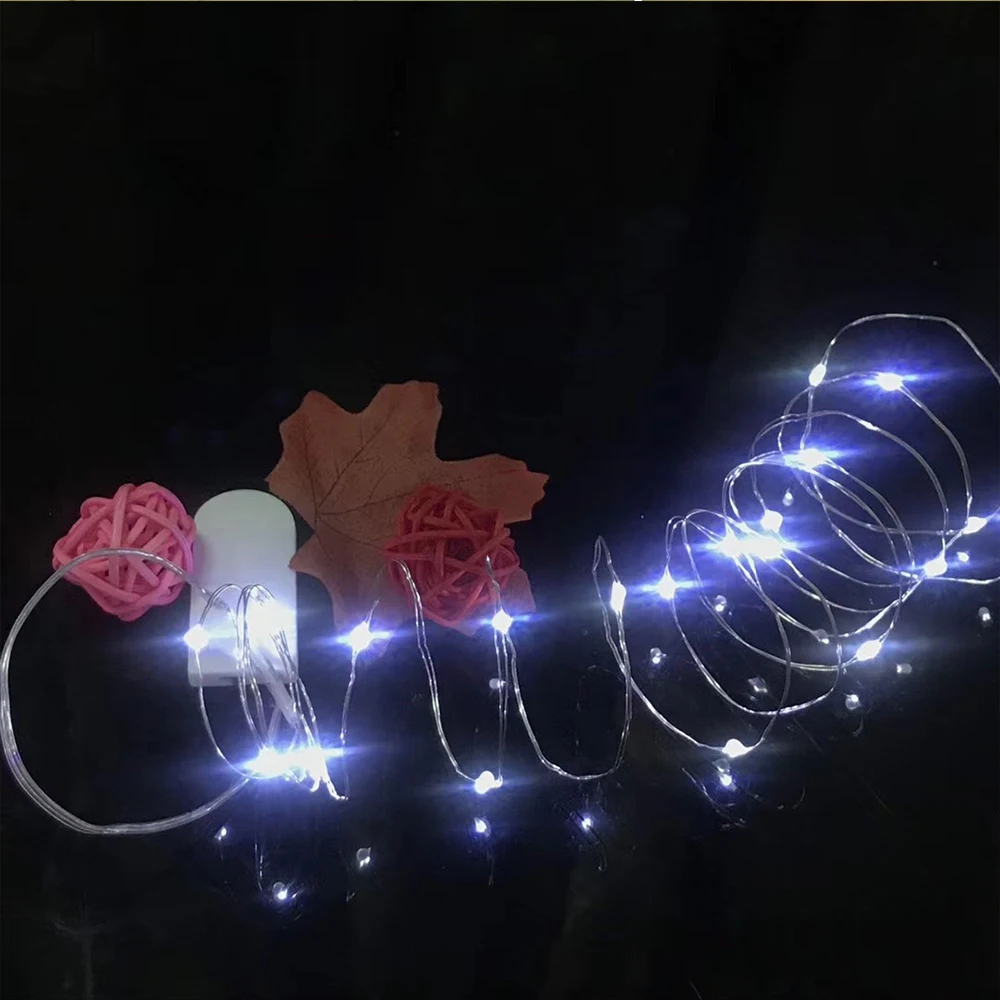 10Pcs/Lot LED String Lights 1m 2m 3m 5m DIY Copper Wire Fairy Garland Light for Holiday Party Wedding Christmas Tree Decoration