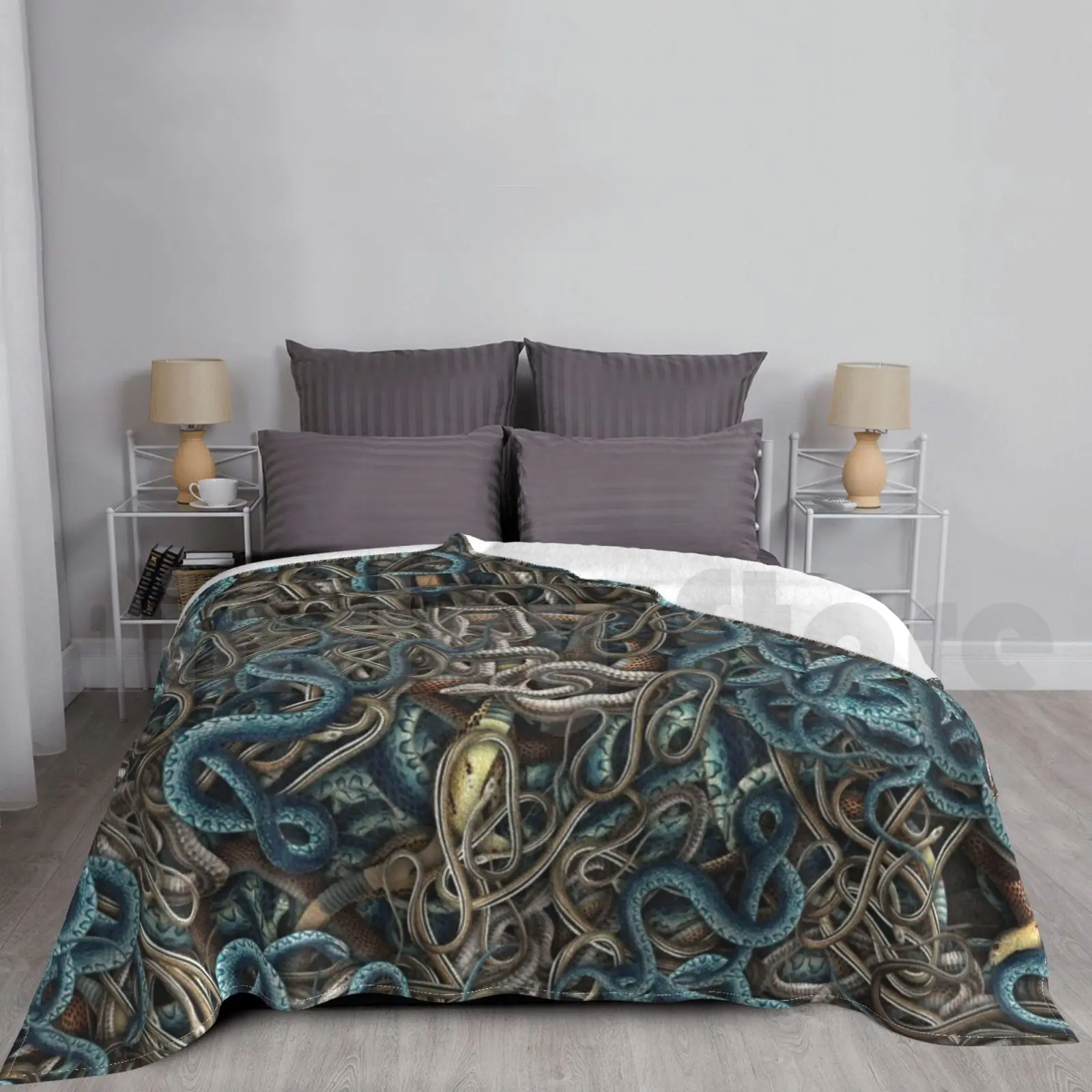 Indy's Nightmare Blanket Fashion Custom Snake Snake Nature Animal Ball Python Mythology Python Red Reptile