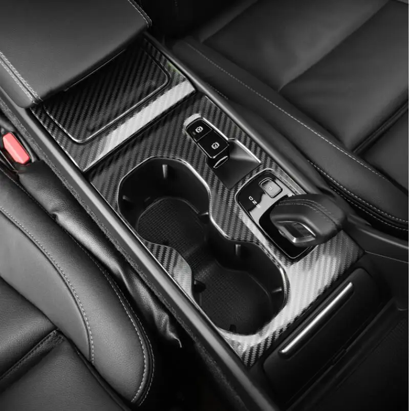 Per Volvo XC40 XC 40 2019 2020 accessori ABS copertura del pannello del cambio in fibra di carbonio copertura della tazza dell\'acqua Trim Car