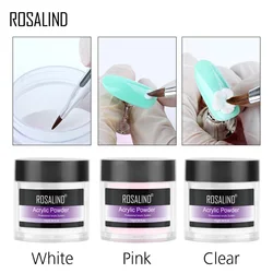 ROSALIND Acrylic Powder Extension Poly Nail Gel Polish Art Decorations Crystal Carving Flower Manicure Nail Acrylic Liquid 10g