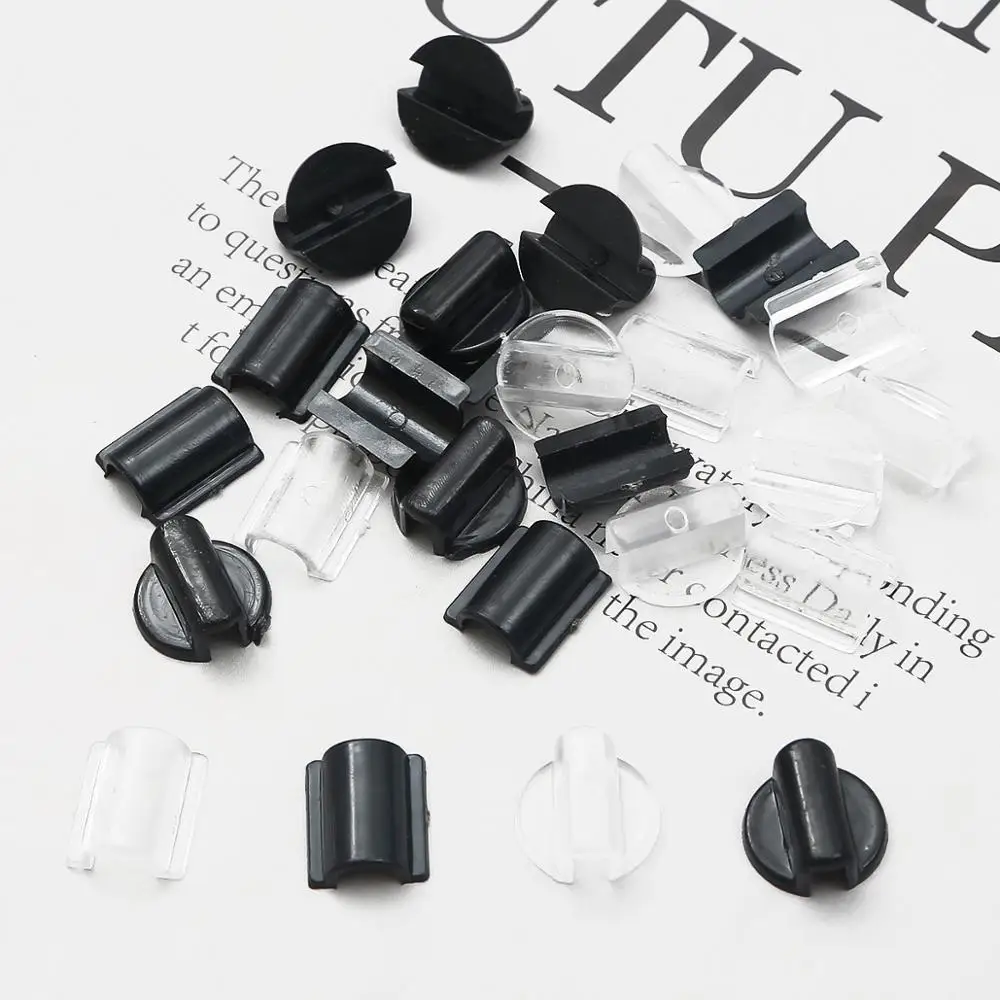 10Pcs Black/White Hairdressing Tool Connector Elastic Rubber Band Paste Buckles For DIY Hair Band Tie Circle Bow Jewelry Making