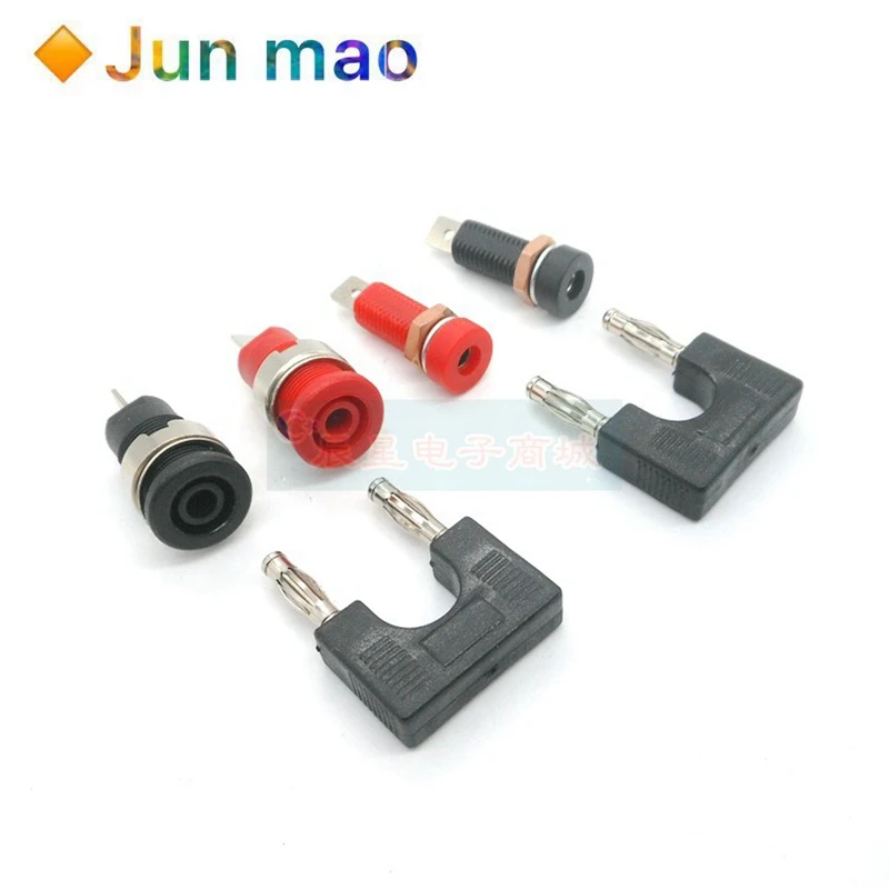 1PCS Pure copper 4mm banana plug short circuit plug short jumper automobile instrument test line socket spacing 19mm