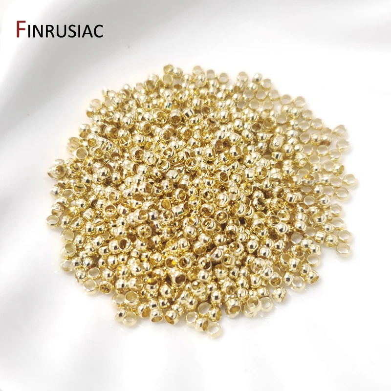 200 Stück/Lot 2/2,5 mm 18K vergoldete Kugel-Klemmperlen, Lampenperlen für Schmuck, Stopper-Abstandshalterperlen für DIY-Schmuckherstellung – Detail 19
