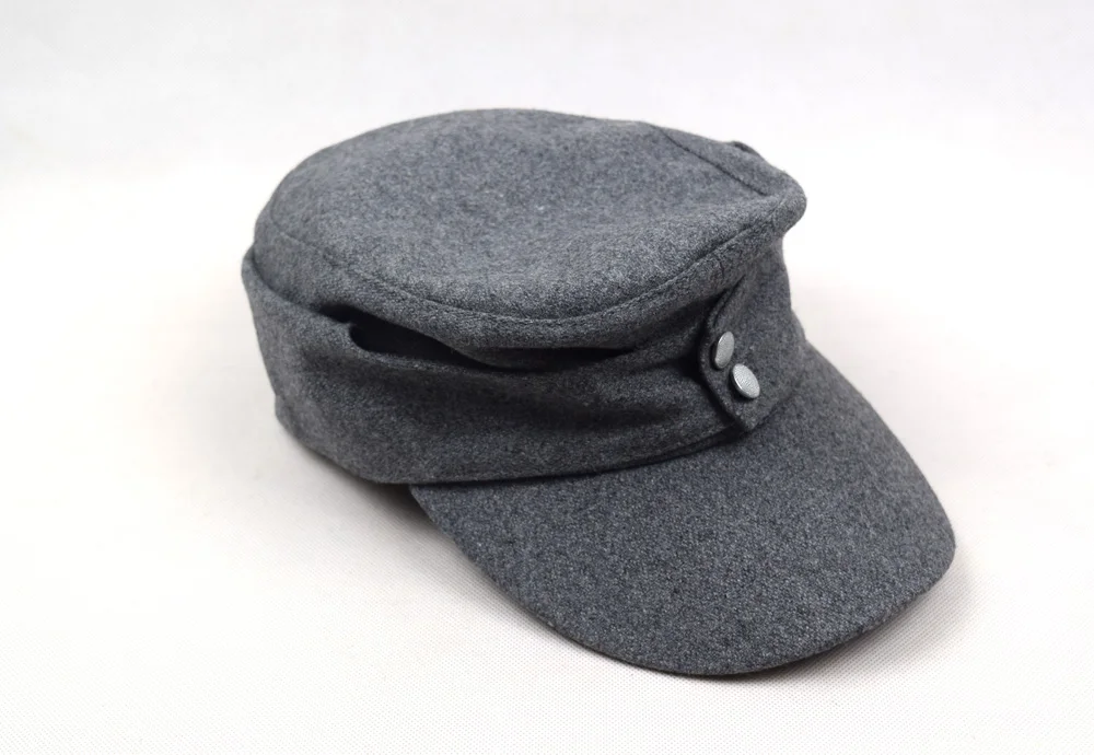 Military Reenactment German WH Elite EM M43 Panzer Wool Field Cap Hat Gray Replica