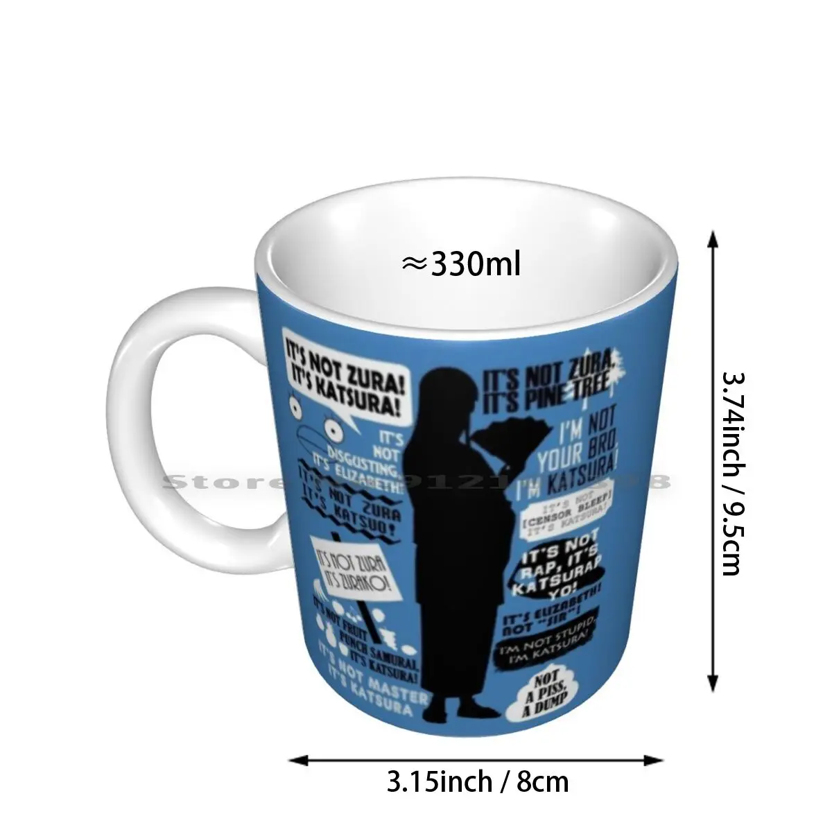 Gintama-Katsura Kotaro Quotes Ceramic Mugs Coffee Cups Milk Tea Mug Gintama Katsura Kotaro Anime Quotes Funny Manga Sayings