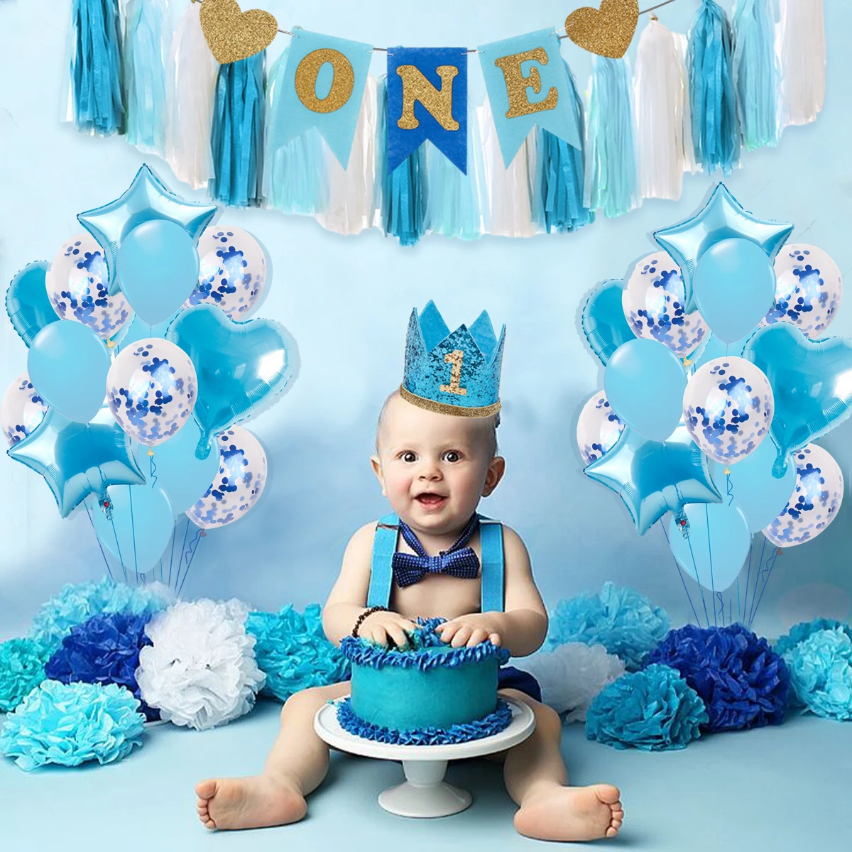 1st Birthday Boy Girl Birthday Balloons Decor 1 First Birthday Party Decoration Kids One Year Baby Shower Decor Boy Babyshower