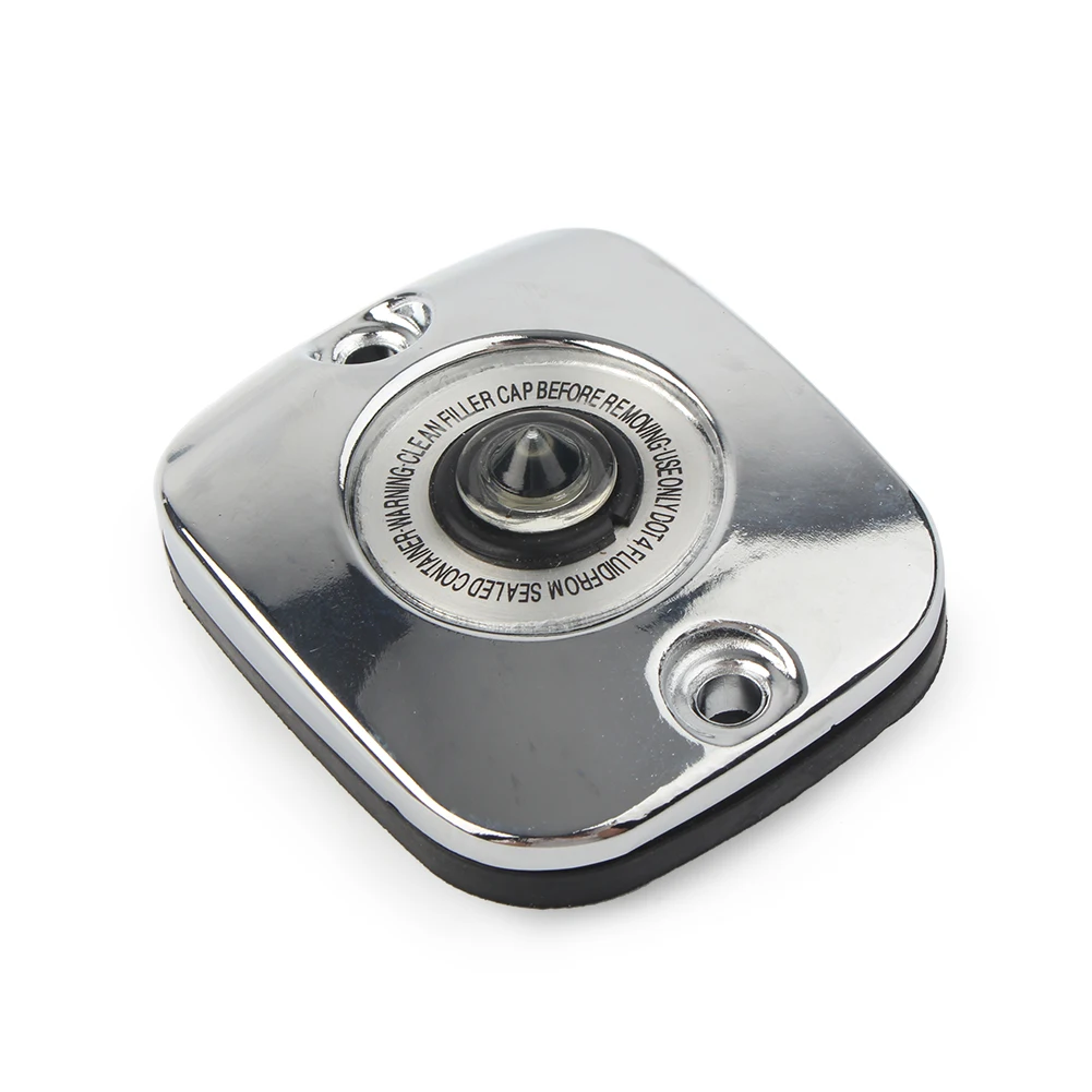 Motorcycle Front Brake Master Cylinder Cover for Harley Fatboy Dyna Big Twin models 1996-2016 & Sportster 1996-2003 Chrome Black