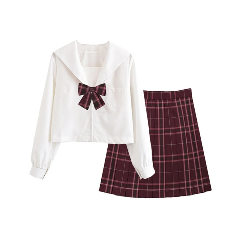 jk uniform skirt suit bad basic middle school college wind white without this cosplay sailor suit daily women's clothing